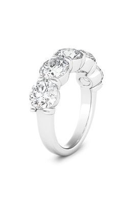 HauteCarat 5-Stone Lab Created Diamond Anniversary Ring in 18K White Gold