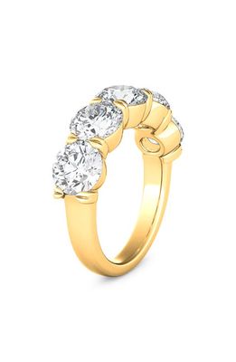 HauteCarat 5-Stone Lab Created Diamond Anniversary Ring in 18K Yellow Gold