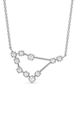 HauteCarat Capricorn Constellation Lab Created Diamond Necklace in 18K White Gold