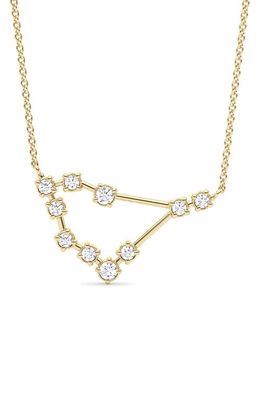 HauteCarat Capricorn Constellation Lab Created Diamond Necklace in 18K Yellow Gold