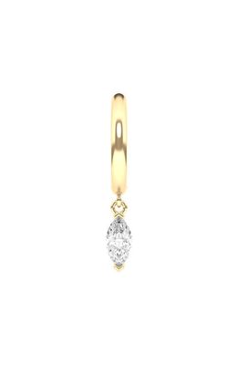 HauteCarat Lab Created Diamond Drop Huggie Hoop Earrings in 18K Yellow Gold
