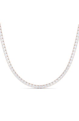 HauteCarat Lab Created Diamond Tennis Necklace in 18K Rose Gold