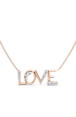 HauteCarat Love Lab Created Diamond Necklace in 18K Rose Gold