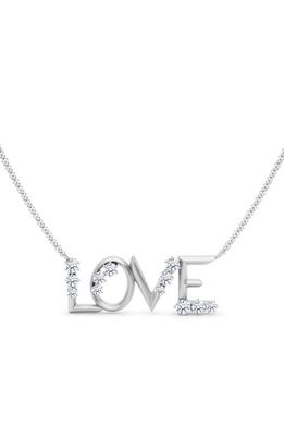 HauteCarat Love Lab Created Diamond Necklace in 18K White Gold