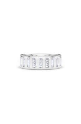 HauteCarat Men's Baguette Lab Created Diamond Eternity Band Ring in 18K White Gold