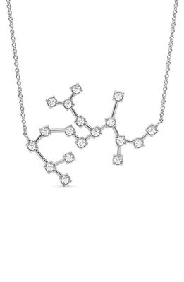 HauteCarat Sagittarius Constellation Lab Created Diamond Necklace in 18K White Gold