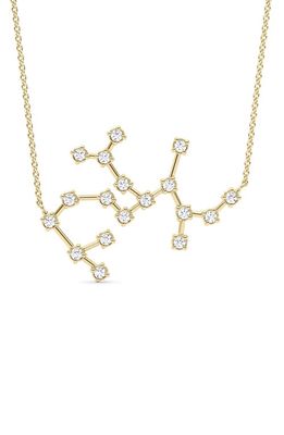 HauteCarat Sagittarius Constellation Lab Created Diamond Necklace in 18K Yellow Gold