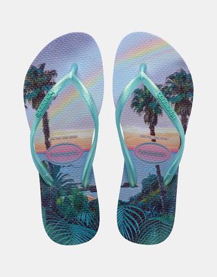 Havaianas Slim Paisage flip flops in multi