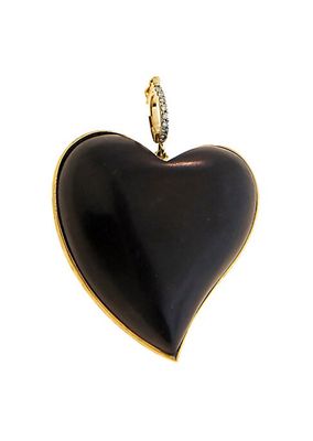 Have A Heart 18K Yellow Gold, Ebony Wood & Diamond Heart Charm