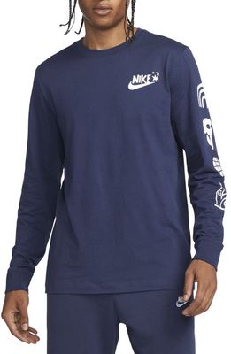 Have a Nike Day Long Sleeve Graphic Tee in Midnight Navy
