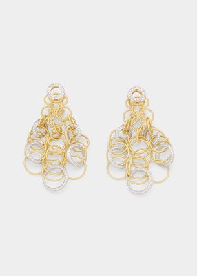 Hawaii 18K Gold & Diamond Pendant Earrings, 5cm