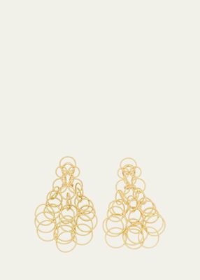 Hawaii 18K Gold Pendant Earrings, 7cm