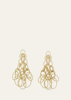 Hawaii 18K Yellow Gold Oval Link Pendant Earrings