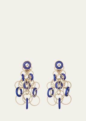 Hawaii Yellow Gold Lapis Earrings