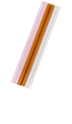 HAWKINS NEW YORK Essential Glass Straws in Pink.