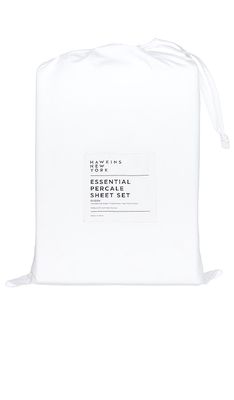 HAWKINS NEW YORK Essential Percale Bedding Queen Sheet Set in White.
