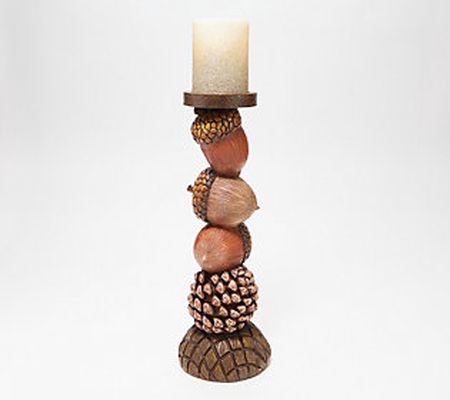 Hay & Harvest Harvest Candle Pillar w/Flameless Candle