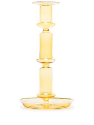 HAY Flare Tall glass candleholder - Yellow