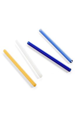 HAY Sip Assorted 4-Pack Reusable Glass Cocktail Straws