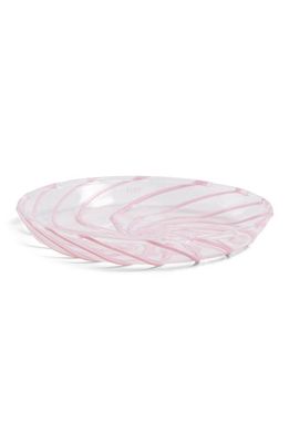 HAY Spin Saucer in Clear With Pink Stripes