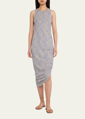 Haylee Ruched Rib-Knit Midi Dress