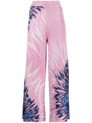 Hayley Menzies metallic tie-dye jacquard knit culottes - Pink