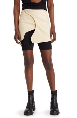 Head of State Wumi Curve Detail Miniskirt in Cream