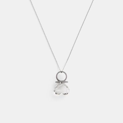 Heart Gemstone Ring Pendant Necklace
