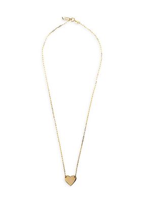 Heart ID 14K Yellow Gold Pendant Necklace
