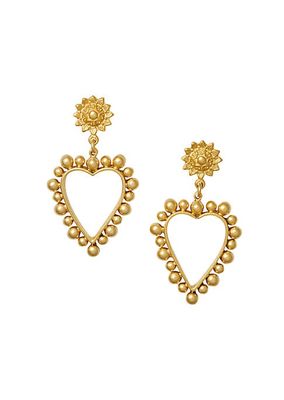 Heart Of Gold 24K Goldplated Drop Earrings