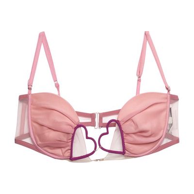 Heart Padded Bra With Gathered Cup