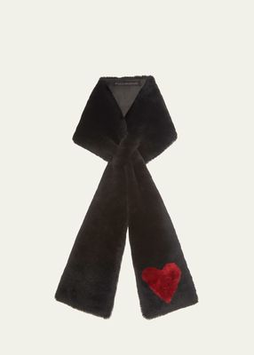 Heart Shearling Pull-Through Scarf