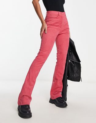 Heartbreak fit and flare cord pants in pink