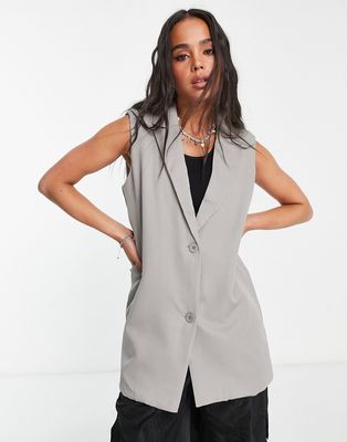 Heartbreak sleeveless blazer in gray - part of a set