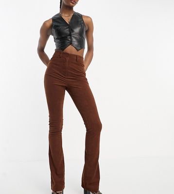 Heartbreak Tall fit and flare cord pants in chocolate brown
