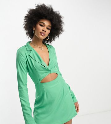 Heartbreak Tall mini blazer dress with cut-out in green