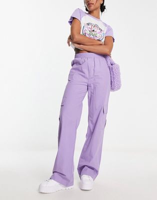 Heartbreak wide leg cargo pants in lilac-Purple