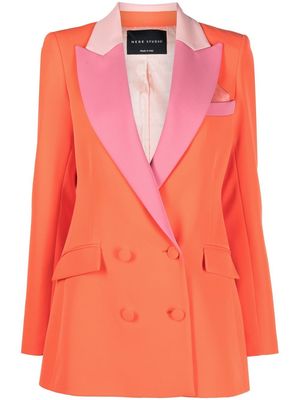Hebe Studio colour-block double-breasted blazer - Orange
