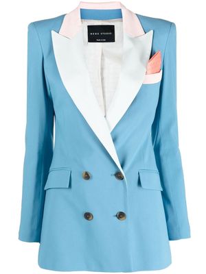 Hebe Studio contrasting-lapels double-breasted blazer - Blue