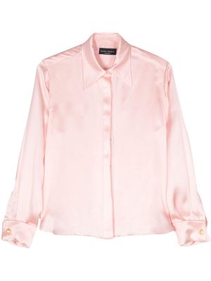 Hebe Studio pointed-collar silk shirt - Pink
