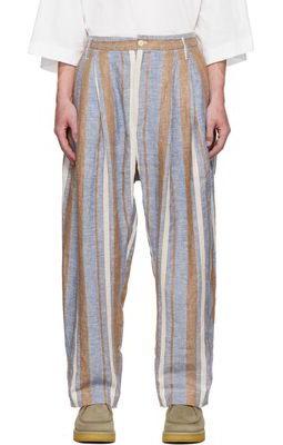 Hed Mayner Blue 6-Pleat Trousers