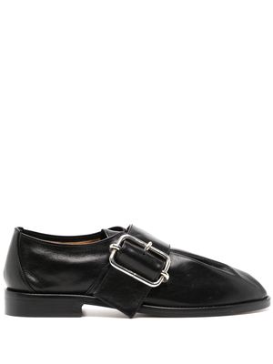 Hed Mayner buckle-detail leather monk shoes - Black