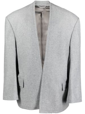 Hed Mayner collarless wool jacket - Grey