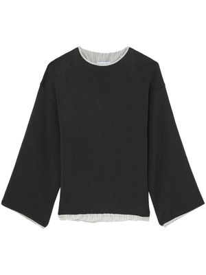 Hed Mayner contrasting-trim cotton jumper - Black