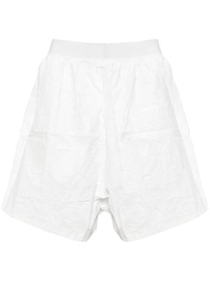 Hed Mayner creased-effect A-line shorts - White