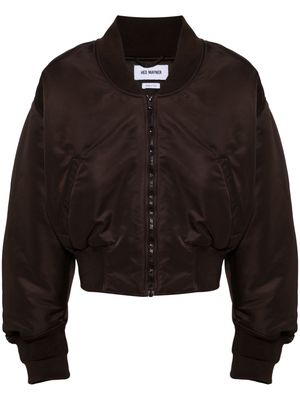 Hed Mayner cropped bomber jacket - Brown