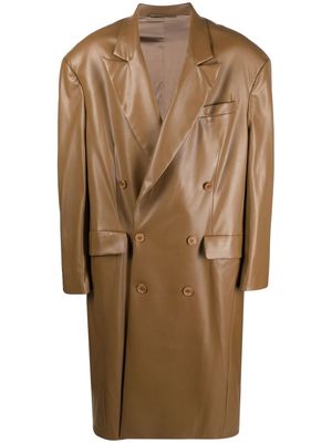 Hed Mayner double-breasted oversize coat - Brown