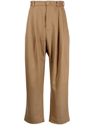 Hed Mayner drop-crotch tapered trousers - Brown
