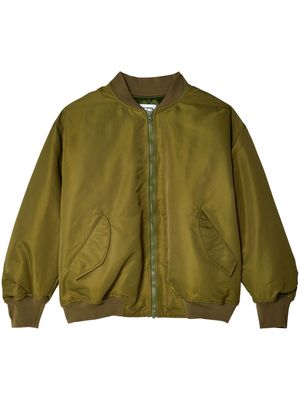 Hed Mayner drop-shoulder zip-up bomber jacket - Green