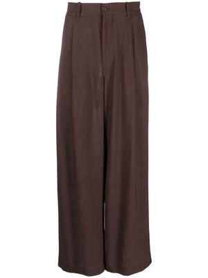 Hed Mayner elongated tailored piqué trousers - Brown